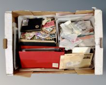 A box containing a large quantity of 20th century world stamps and first day covers.