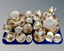 A collection of approximately 60 pieces of Royal Albert Old Country Roses tea,