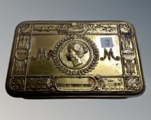 A brass Princess Mary 1914 Christmas tin