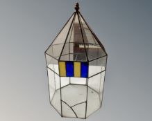 A vintage leaded glass terrarium (as found)