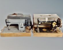 Two 20th century sewing machines by Jones and Stitchline, in cases.