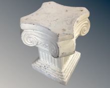 A painted plaster classical pedestal.