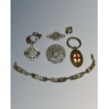 A collection of antique and modern silver jewellery.