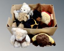 A box containing seven Giorgio Beverly Hills collector's club annual teddy bears.