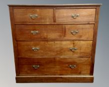 An Edwardian two-over-three five drawer chest with brass drop handles (width 107cm)