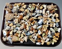 A tray containing a large quantity of Wade Whimsies.