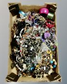 A box of a large quantity of costume jewellery