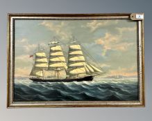 Salvatore Colacicco (Italian, 1935 - ) : The Sailing ship Cumbria Hill, oil on panel,
