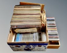 A box containing vinyl LPs and 78s together with a quantity of classical CDs.