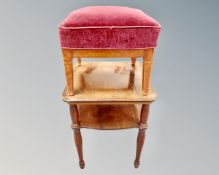 A mahogany and beech two tier occasional table (height 70cm),