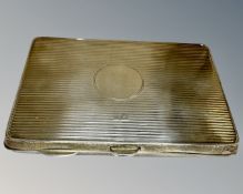 An antique silver card case, including silver pencil, Birmingham 1918 marks, 104.4g.