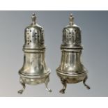 A pair of Sterling silver pepper pots, 87.6g.