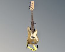 A 20th century electric bass guitar, unbranded.