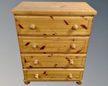 A pine four drawer chest (width 75cm)