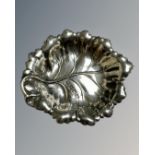 A silver leaf dish, Birmingham 1996, 36.7g, length 9 cm.