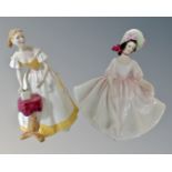 Two Royal Doulton figures, Sunday Best HN2698 and Happy Birthday HN3095.