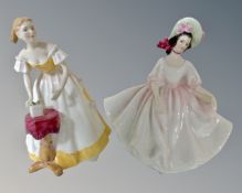 Two Royal Doulton figures, Sunday Best HN2698 and Happy Birthday HN3095.