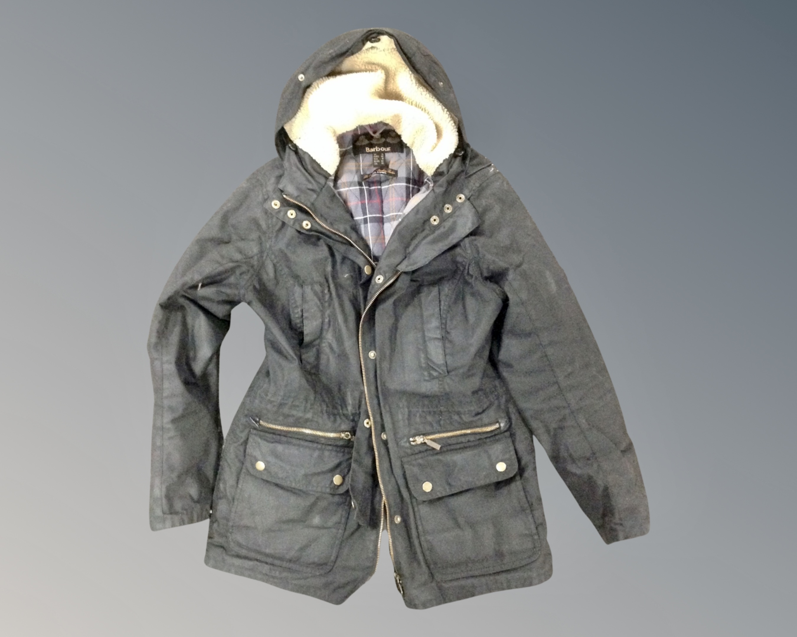 A Barbour wax jacket,