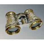 A pair of silver antique small binoculars, by Henry Clifford Davis, Birmingham 1899 marks,