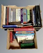Two boxes of books to include Household Physician, annuals,