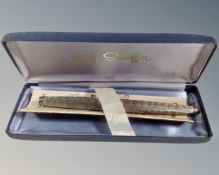 A Lady Scheaffer silver-tone fountain pen with 14ct gold nib in original box