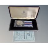 A Pobjoy Mint tribute medal with ribbon and certificate for Bomber Command 1939-45, No.