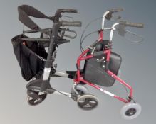 Two mobility walkers by Simply Med and Topro Troja
