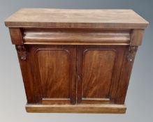 A 19th century mahogany double door cabinet fitted with drawer above (width 89cm)