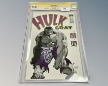 Marvel Comics : CGC Signature Series Hulk: Gray #1, signed by Jeph Loeb, slabbed and graded 9.8.