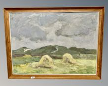 Continental school : A view across moorland, oil on canvas, 86cm by 63cm.