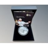 The Royal Mint : Pope Benedict XVI visit to the UK 2010, silver proof medal 28.28g.