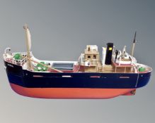 A wooden model of a fishing trawler 'Dora',