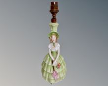 A Continental figural porcelain lamp base (height 29cm) CONDITION REPORT: Not wired.