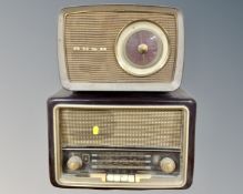 A vintage Bush Bakelite cased radio together with similar radio.