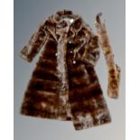 An early 20th century mink fur coat by Christian Dior Furs, including stole,