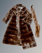 An early 20th century mink fur coat by Christian Dior Furs, including stole,