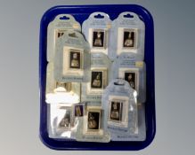 Eleven Beatrix Potter silver plated model top thimbles, original packaging,