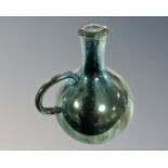 An 18th century silvered glass decanter (height 22cm)