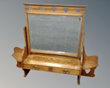 An Edwardian dressing table mirror fitted with two drawers.