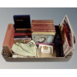 A box containing antiquarian and later books including Holy Bible, The Great World War: A History,