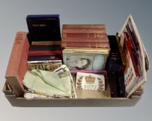 A box containing antiquarian and later books including Holy Bible, The Great World War: A History,