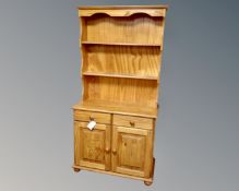 A pine double door Welsh dresser (width 89cm)