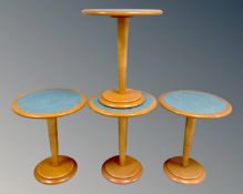 Four contemporary Art Deco style circular bistro tables (diameter 60cm)