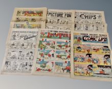 A small collection of 20th century comics including The Rainbow, Chips etc.