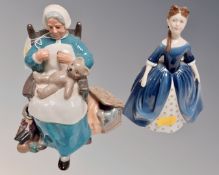 Two Royal Doulton figures, Nanny HN2201 and Debby HN2385.