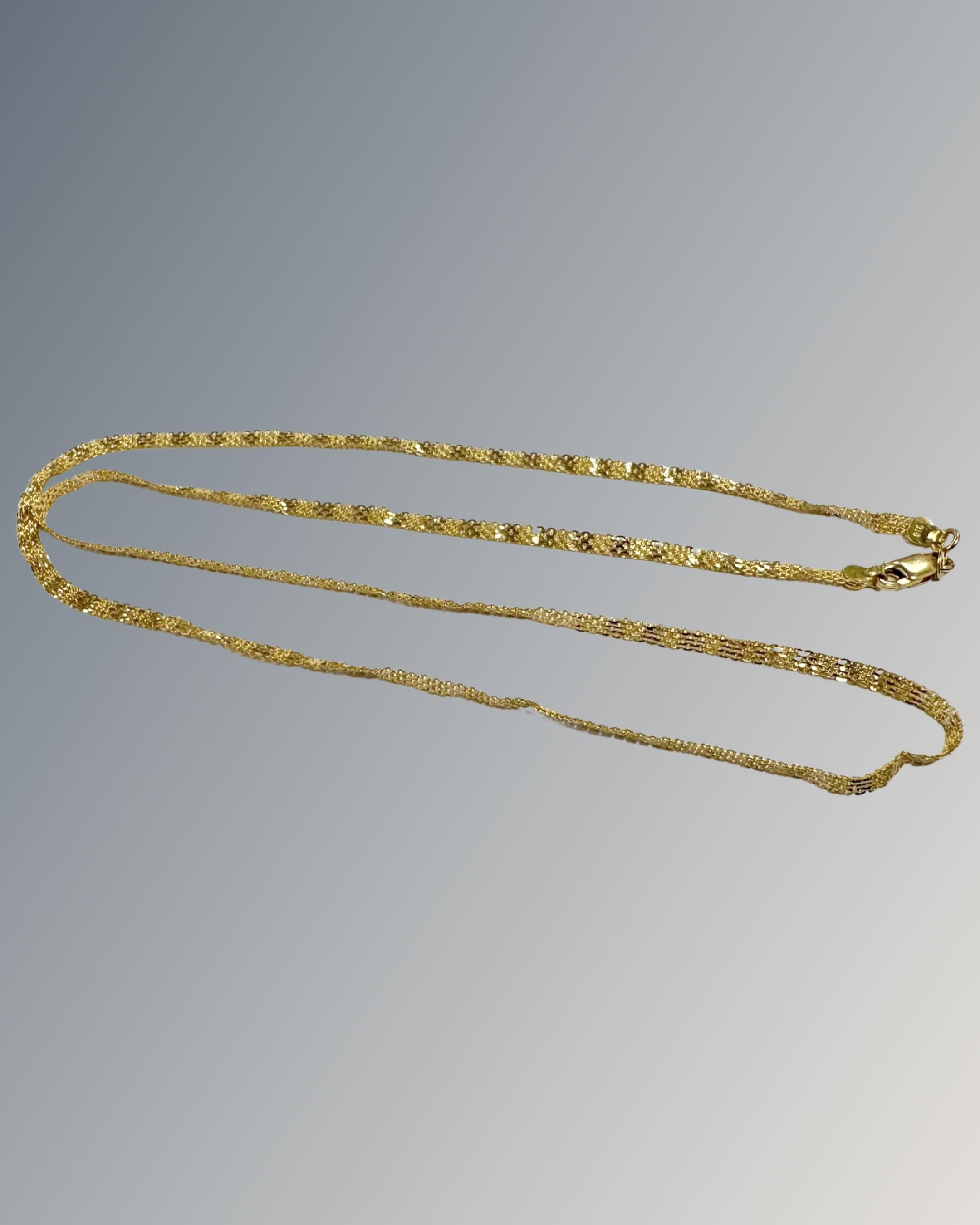 A 22ct yellow gold necklace, 7.6g.