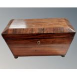 A 19th century rosewood sarcophagus tea caddy.