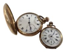 Two gold plated cased pocket watches.