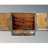 A late Victorian oak correspondence box.