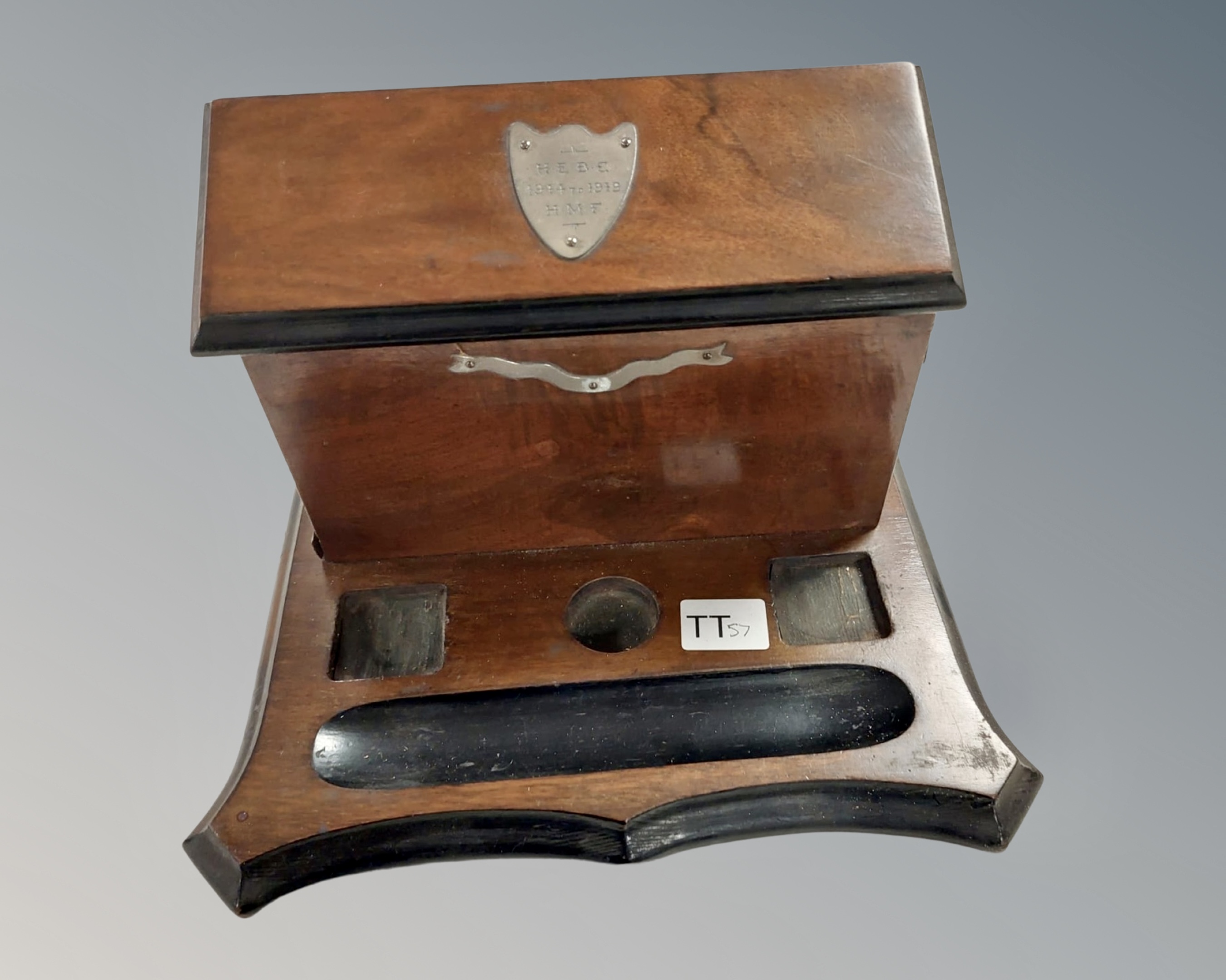 A late Victorian oak correspondence box. - Image 2 of 2